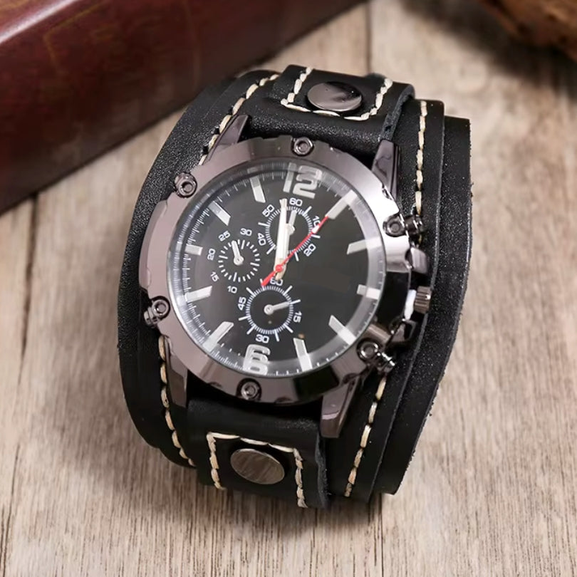 Timeless Classic | Leather Strap Watch with Luminous Hands | Durable Design for Everyday Elegance