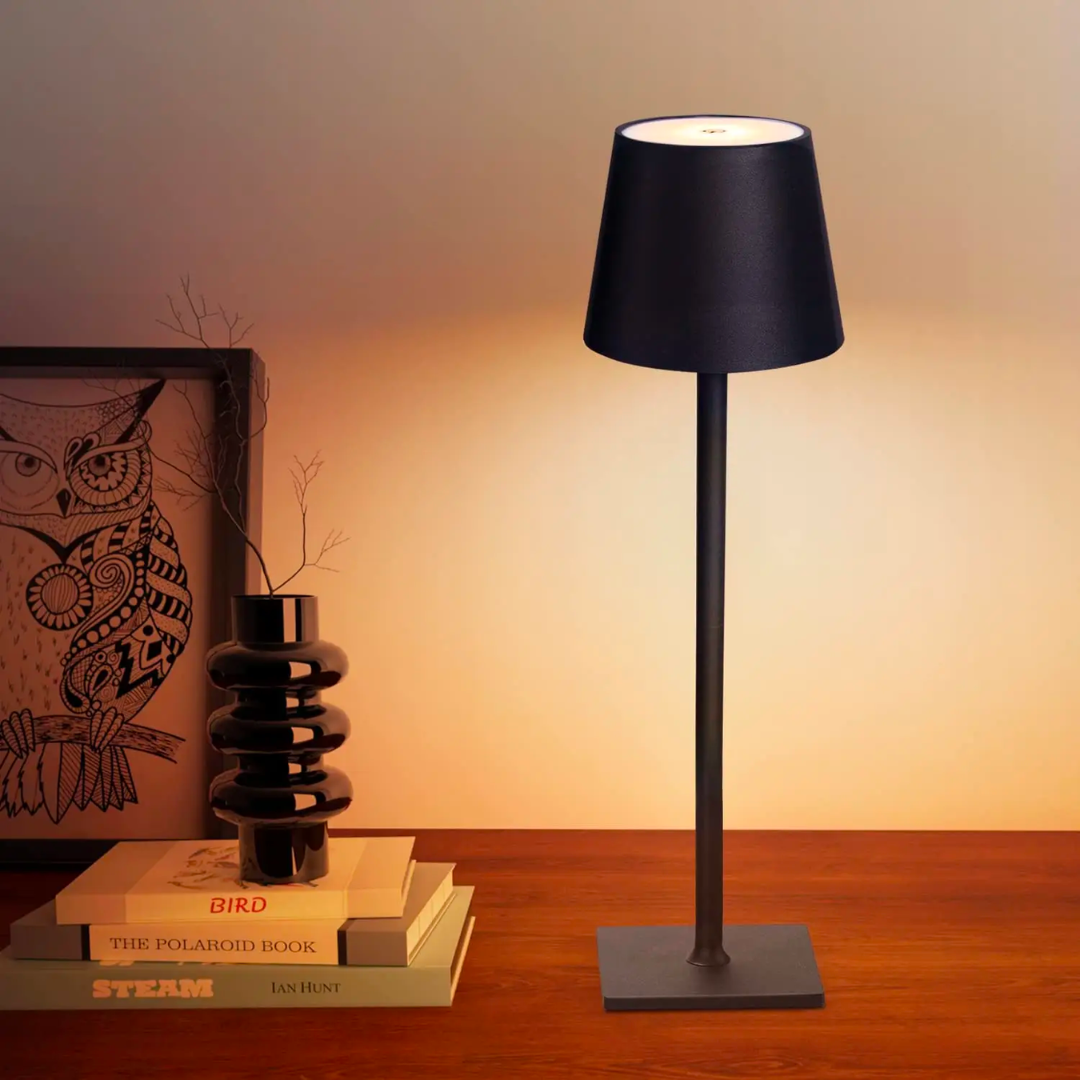 Portable Rechargeable LED Table Lamp with Dimming Control – Cordless Battery Operated Desk Light for Living Room, Bedroom, Patio & Restauran