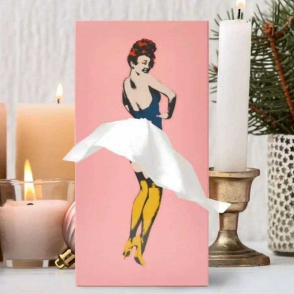 TissuDance Tissue Box Cover - Playful Plastic Design for Home Decor