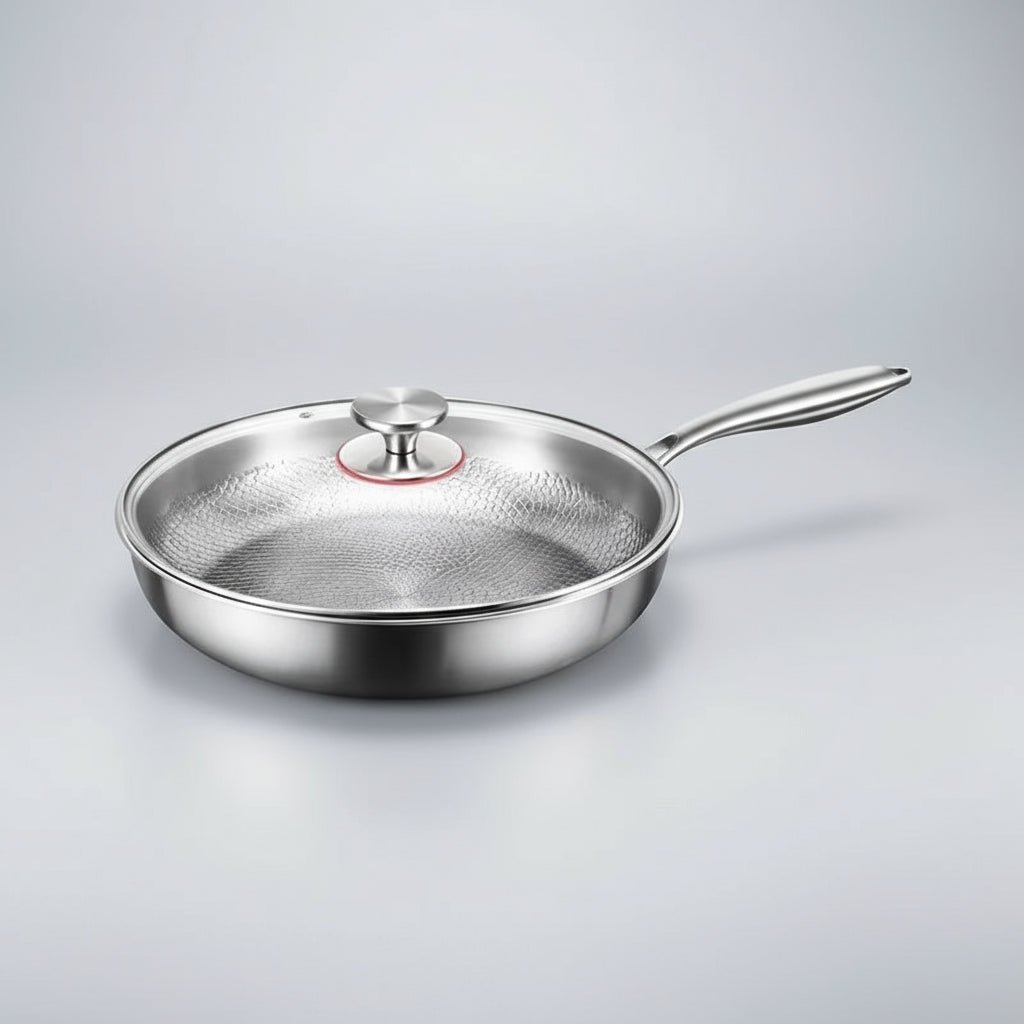 Titanium Kitchen Skillet | Non Stick Frying Pan with Hammered Design | Induction-Compatible for Effortless Everyday Cooking