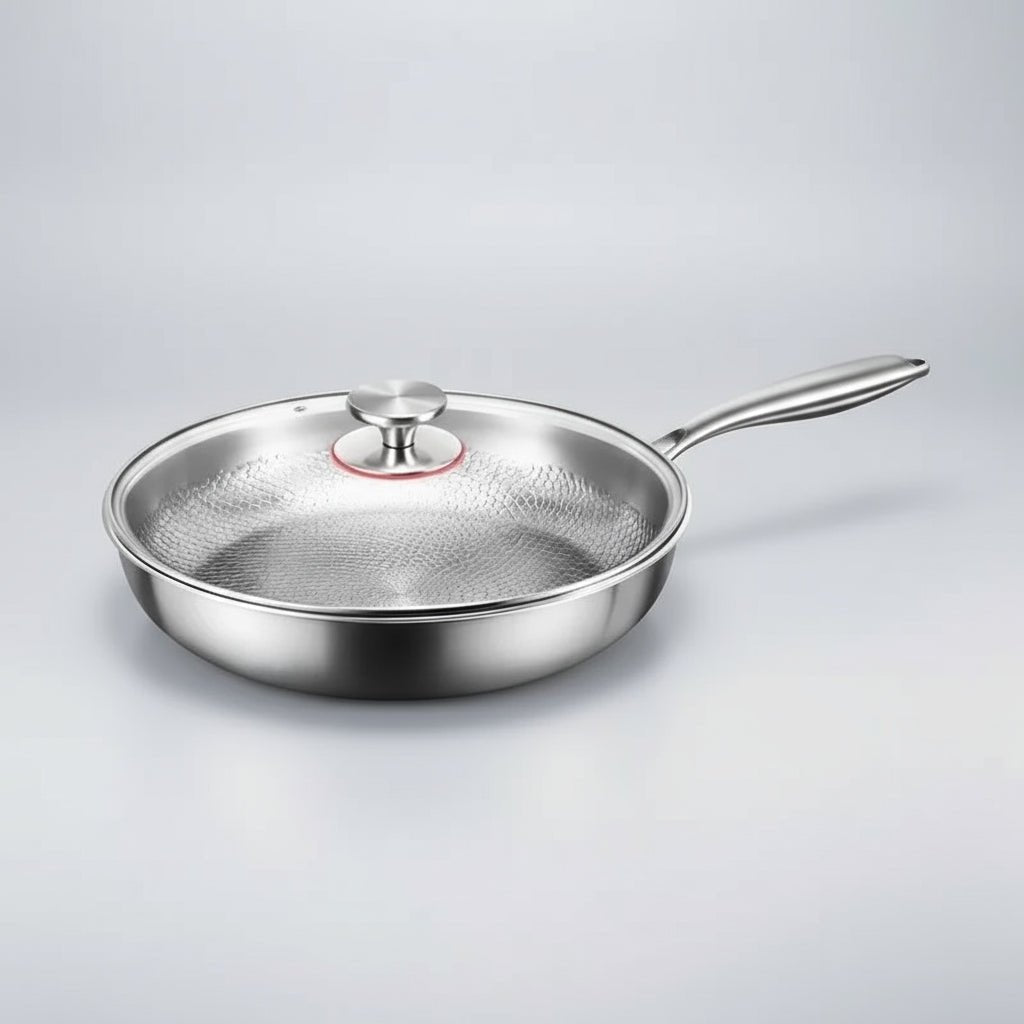 Titanium Kitchen Skillet | Non Stick Frying Pan with Hammered Design | Induction-Compatible for Effortless Everyday Cooking