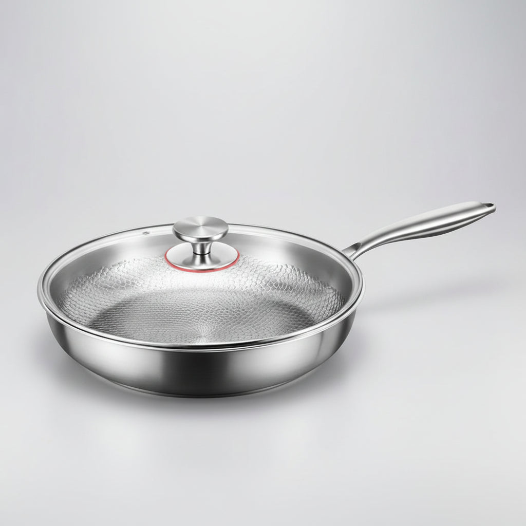 Titanium Kitchen Skillet | Non Stick Frying Pan with Hammered Design | Induction-Compatible for Effortless Everyday Cooking
