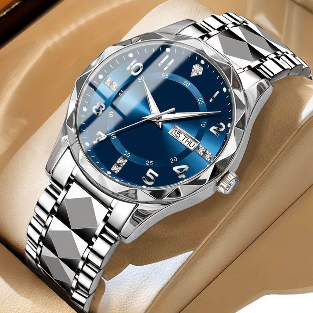 Mens Watches Titanium Sports Watch with Chronograph and Alarm, Water Resistant Watch for Men with Dual Display