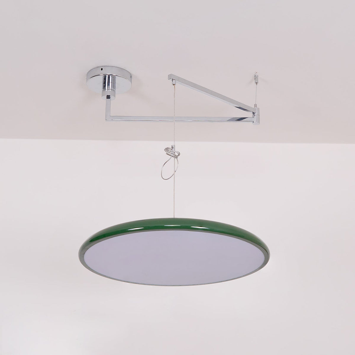 Hanging Drop Ceiling Fixture Acrylic Disk 16-Inch Yellow for Kitchen Island Dining Table Contemporary LED Overhead Light Adjustable Cord 59