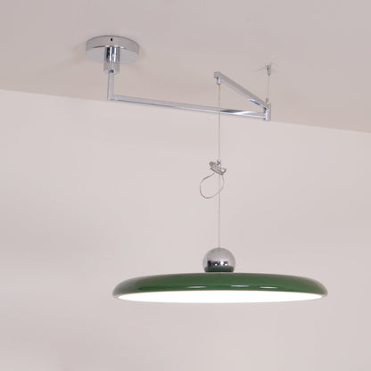 Swing-Arm Chandelier with Integrated LEDs for Kitchen Island, Dining Table & Home Office – Metal Shade, Adjustable Height