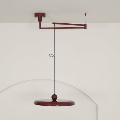 Swing-Arm Chandelier with Integrated LEDs for Kitchen Island, Dining Table & Home Office – Metal Shade, Adjustable Height
