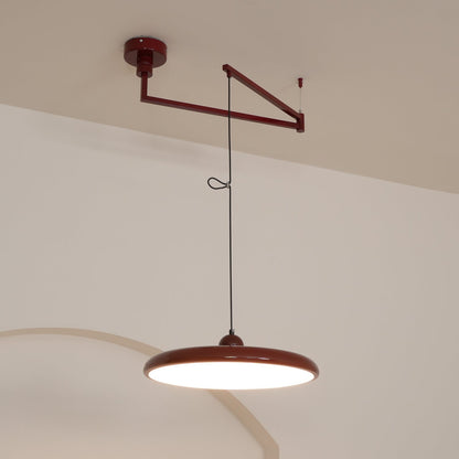 Swing-Arm Chandelier with Integrated LEDs for Kitchen Island, Dining Table & Home Office – Metal Shade, Adjustable Height