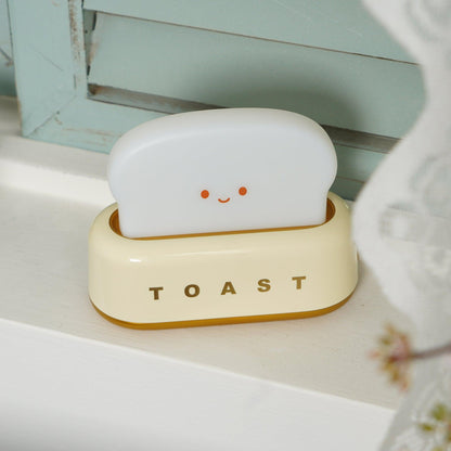 USB-Powered Toaster-Shaped LED Accent Light with Dimmer – 5.3 in Retro Desktop Lamp for Bedroom Nightstand Desk Office Dorm – Warm White Glo