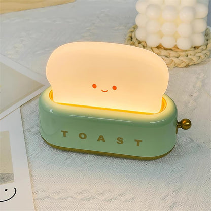 USB-Powered Toaster-Shaped LED Accent Light with Dimmer – 5.3 in Retro Desktop Lamp for Bedroom Nightstand Desk Office Dorm – Warm White Glo