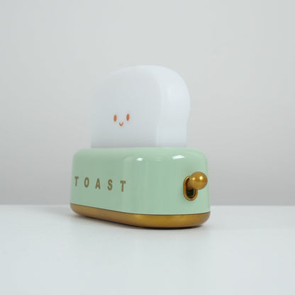 USB-Powered Toaster-Shaped LED Accent Light with Dimmer – 5.3 in Retro Desktop Lamp for Bedroom Nightstand Desk Office Dorm – Warm White Glo