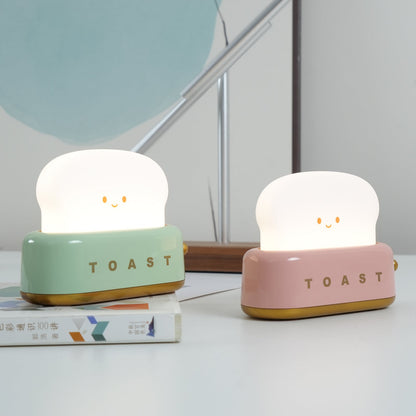 USB-Powered Toaster-Shaped LED Accent Light with Dimmer – 5.3 in Retro Desktop Lamp for Bedroom Nightstand Desk Office Dorm – Warm White Glo