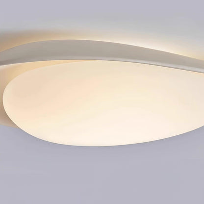 Organic Resin LED Flush Mount Light Green Beige for Bedroom Living Room Dining Room Modern Overhead Lighting Nature-Inspired