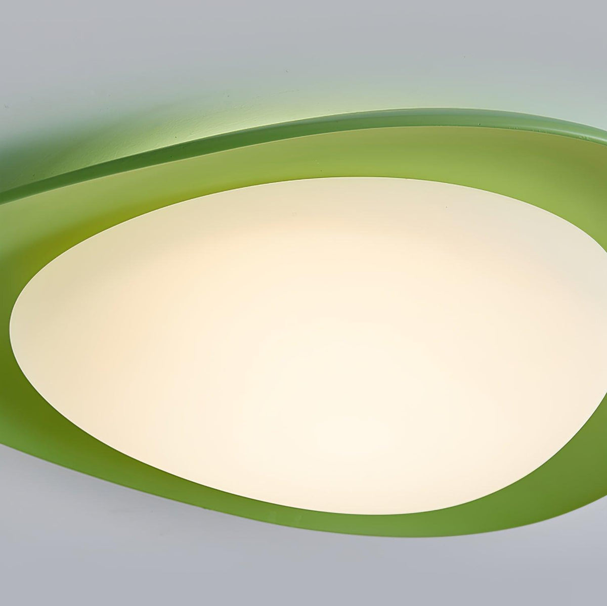 Organic Resin LED Flush Mount Light Green Beige for Bedroom Living Room Dining Room Modern Overhead Lighting Nature-Inspired