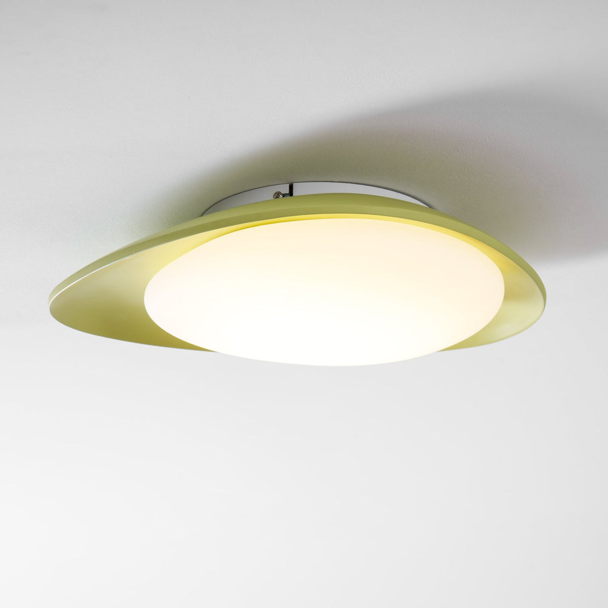 Oval Flush Mount LED Ceiling Light 18 in Green Resin for Living Room Bedroom Hallway Ambient Lighting Modern Home Decor