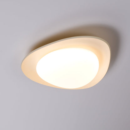 Organic Resin LED Flush Mount Light Green Beige for Bedroom Living Room Dining Room Modern Overhead Lighting Nature-Inspired
