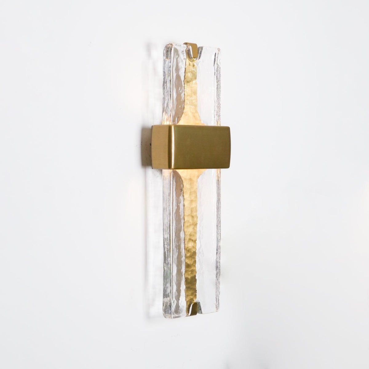 LED Glass Wall Sconce Black Gold Finish 20 Inch Vertical Accent Light Entryway Bedroom Corridor Fixture Adjustable 3000K 4000K 6000K for Mod