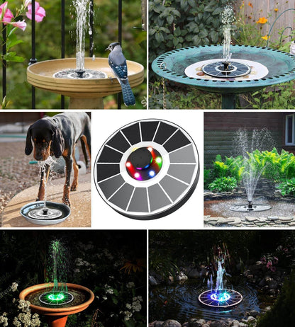 Solar Water Fountain for Bird Bath, Outdoor Bird Bath Fountain with 4 Adjustable Spray Nozzles for Garden Decor