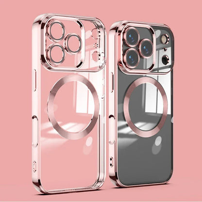 Crystal Clear iPhone Case MagSafe Compatible with Tempered Glass Camera Shield for 11-17 Series Pro Max Plus Air