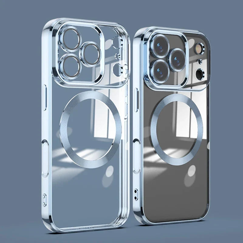 Crystal Clear iPhone Case MagSafe Compatible with Tempered Glass Camera Shield for 11-17 Series Pro Max Plus Air