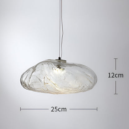 Glass Hanging Lamp Organic Shape Warm Diffused Glow for Kitchen Island Dining Table Sculptural Overhead Fixture Modern Home Lighting