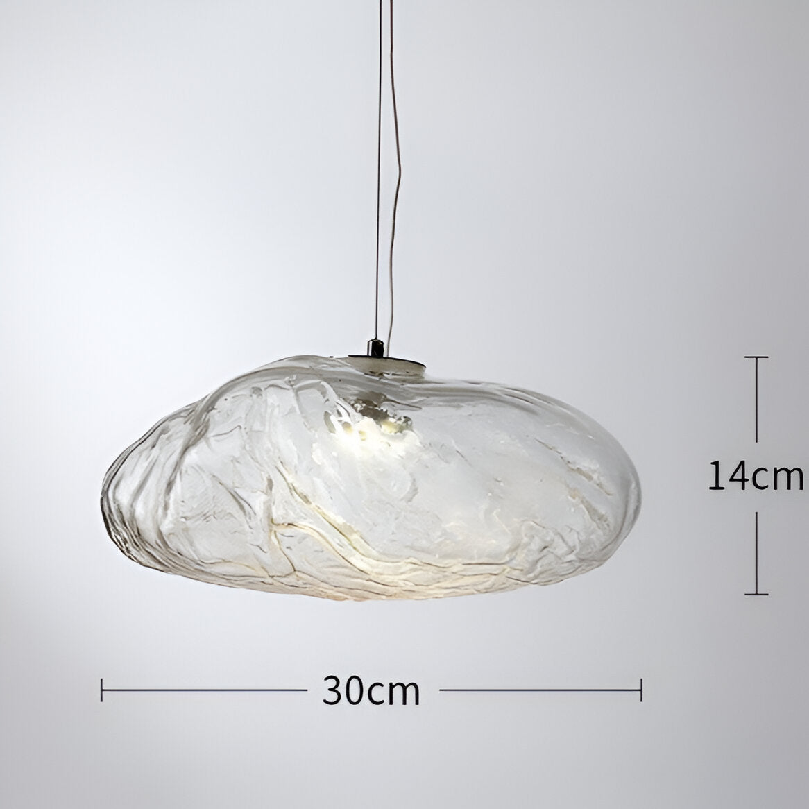 Glass Hanging Lamp Organic Shape Warm Diffused Glow for Kitchen Island Dining Table Sculptural Overhead Fixture Modern Home Lighting