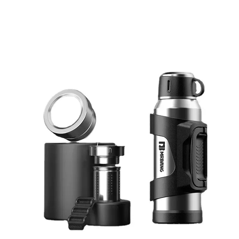 Travel Hiking Thermos | Stainless Steel Insulated Flask with Dual Functionality | Ideal for Hot & Cold Beverages