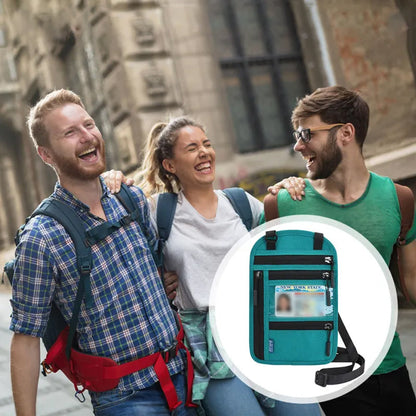Travel Neck Pouch | RFID Blocking Passport Holder with Water-Resistant Design | Secure Storage for Valuables