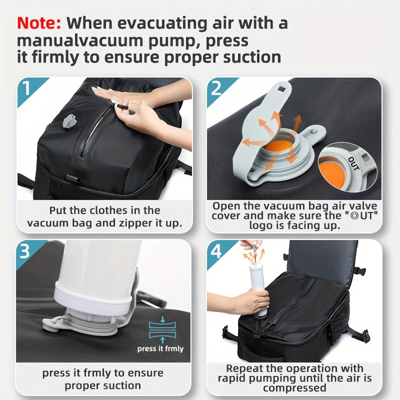 Travel Vacuum Backpack Set | Space-Saving Compression with Durable Material | Organized Packing Solution for Effortless Travel