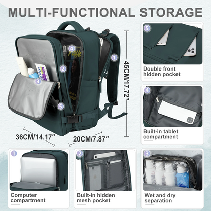 Traveler's Companion | Durable Backpack with USB Charging Port | Water-Resistant Design for Outdoor Adventures