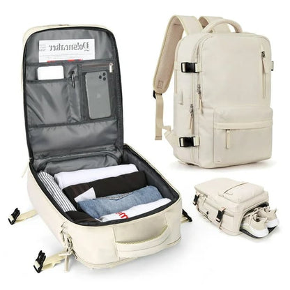 Travelliva | Women's Travel Backpack with Water-Resistant Design & USB Port | Anti-Theft Features for Secure Journeys
