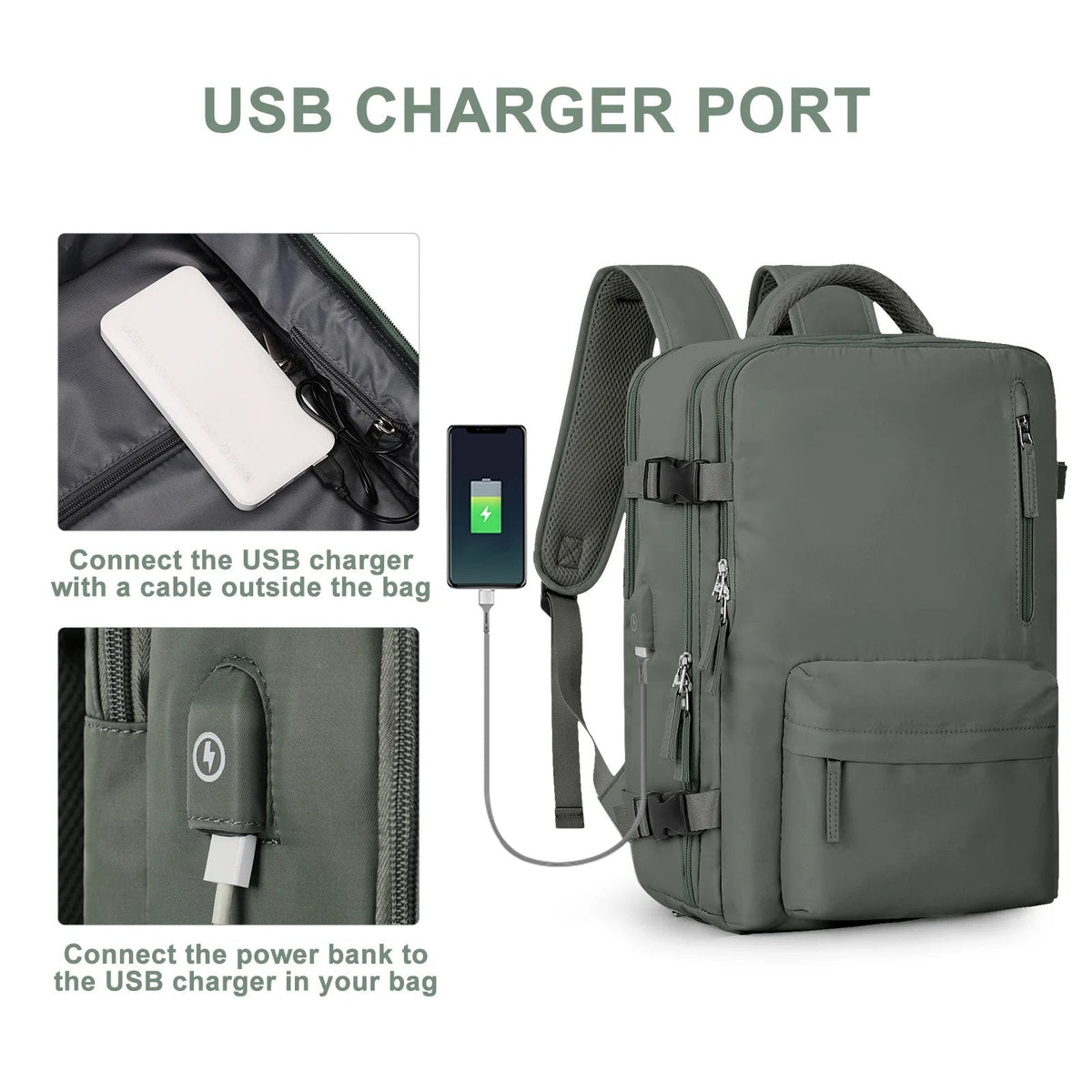 Travelliva | Women's Travel Backpack with Water-Resistant Design & USB Port | Anti-Theft Features for Secure Journeys
