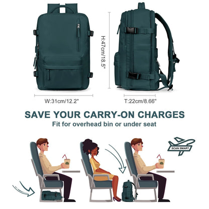 Travelliva | Women's Travel Backpack with Water-Resistant Design & USB Port | Anti-Theft Features for Secure Journeys