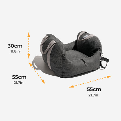 Travelpup | Dog Seat Bed with Adjustable Safety Straps | Comfortable and Secure Car Rides