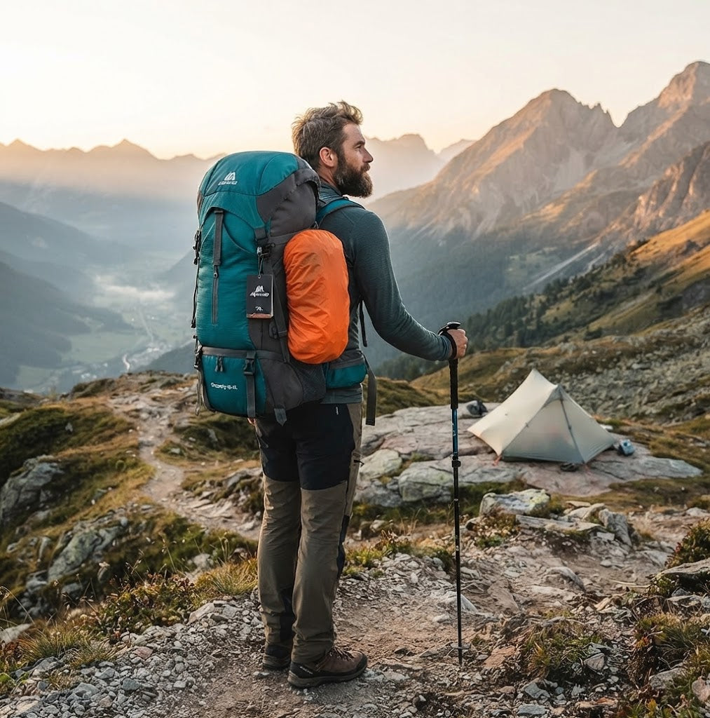 Alpivento | 70L Trekking Backpack with Water-Resistant Rain Cover | Spacious Outdoor Backpack for Hiking and Travel