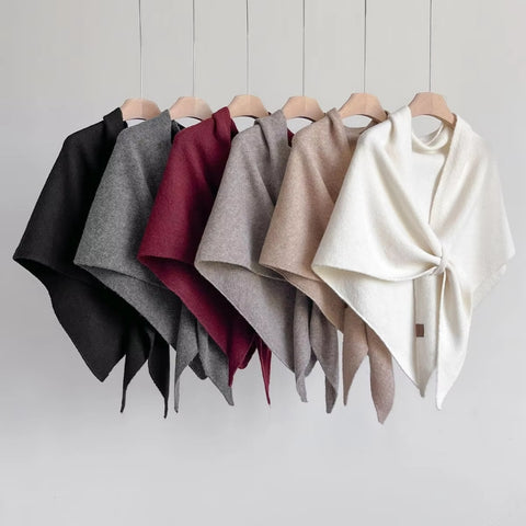 Triluna Shawl Cape - Soft Knitted Microfiber, Lightweight Triangle Design