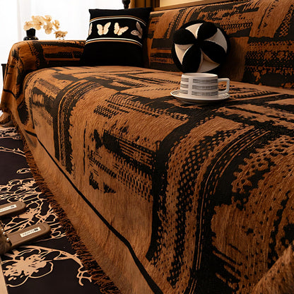 Tribal Chenille Sofa Cover - Soft Microfiber, Stylish Protection
