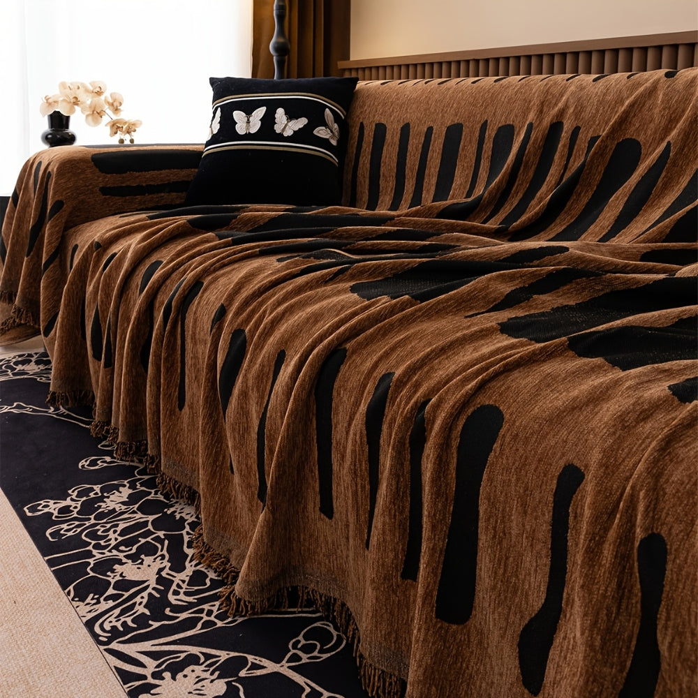 Tribal Chenille Sofa Cover - Soft Microfiber, Stylish Protection