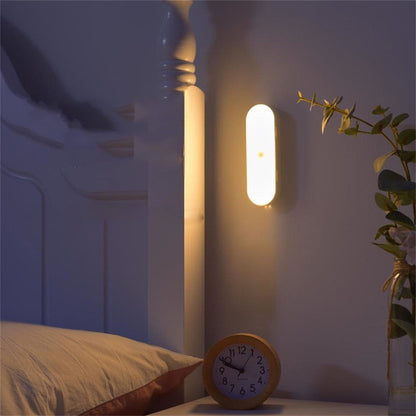 Motion Activated Wall Light USB Rechargeable LED Sensor Lamp for Hallways Stairs Closets Battery Powered Wireless Night Light Warm White