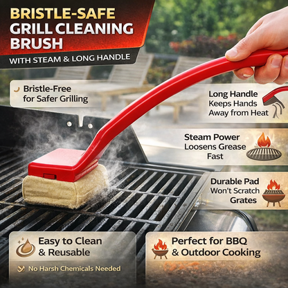 Ultimate Grill Cleaning Brush | Steam-Powered Tool with Long Handle for Safe BBQ Maintenance