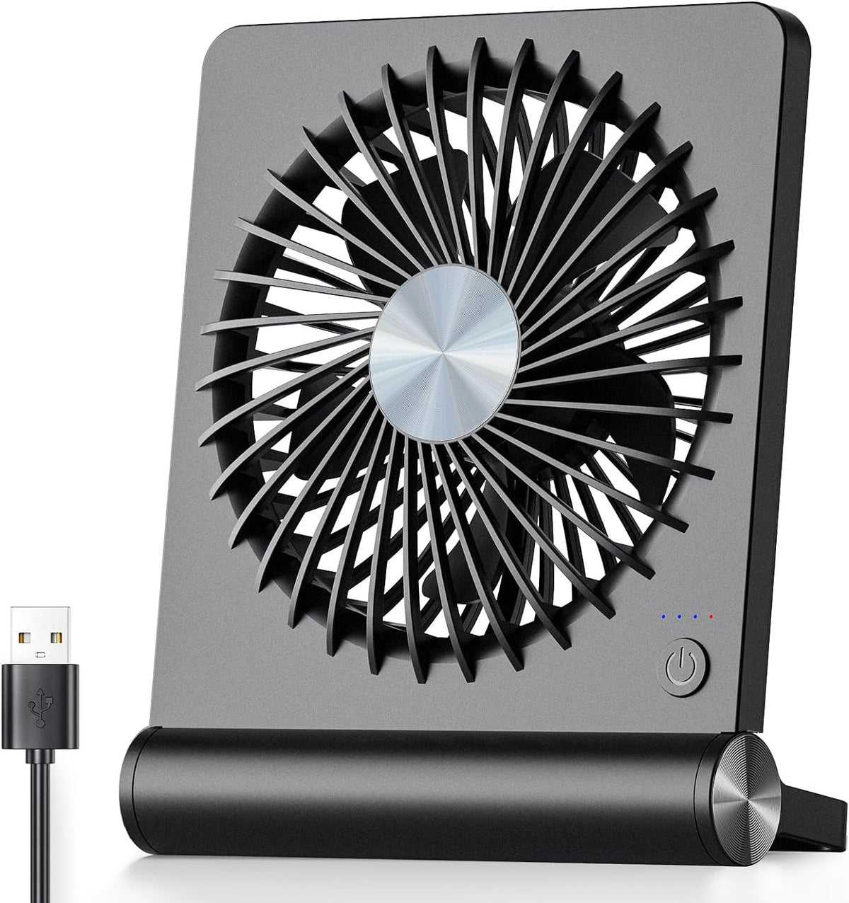 Ultra-Quiet Table Fan | Compact Design with Adjustable Tilt | Perfect Small Desk Fan for Refreshing Airflow