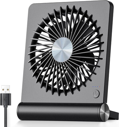 Ultra-Quiet Table Fan | Compact Design with Adjustable Tilt | Perfect Small Desk Fan for Refreshing Airflow