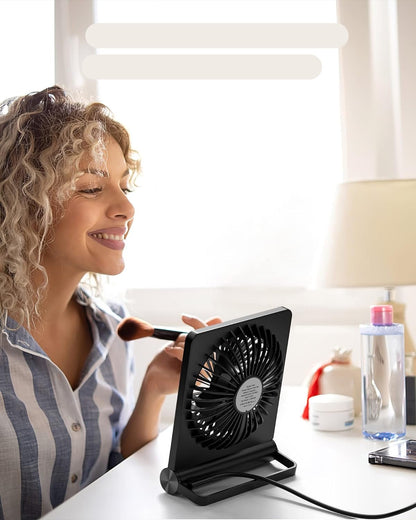 Ultra-Quiet Table Fan | Compact Design with Adjustable Tilt | Perfect Small Desk Fan for Refreshing Airflow