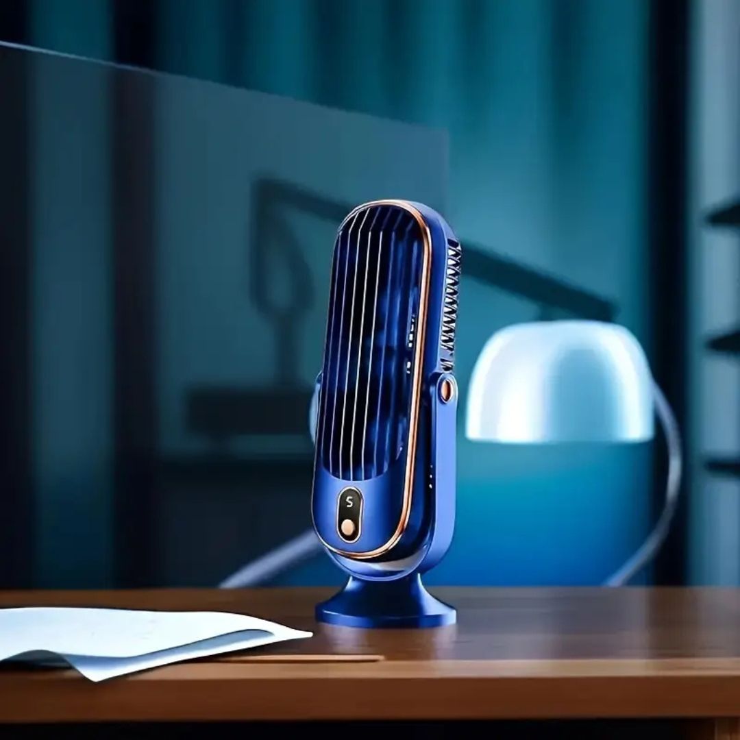 Ultra-Quiet USB Desk Fan with Rechargeable Battery | Compact Design for Effortless Cooling