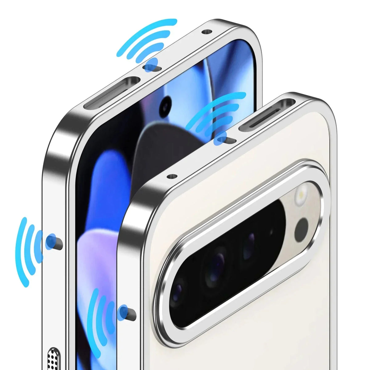 Metal Phone Bumper Case for Google Pixel with Cooling Vents & Camera Protector – Shock-Absorbing Aluminum Frame for Pixel 8, 9, 10, 11