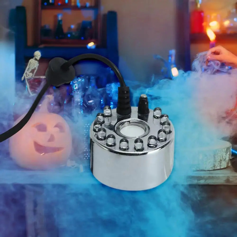 Ultrasonic Water Mist Maker with Auto Shut-Off Sensor for Fountains Ponds Aquariums Indoor Outdoor Humidifier LED Color Changing Lights Stai