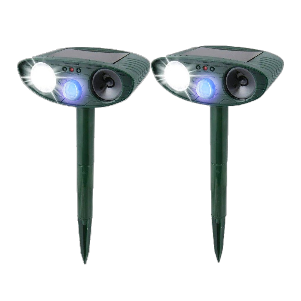Motion-Activated Wildlife Deterrent with Strobe Function for Outdoor Garden Protection – Solar Charging