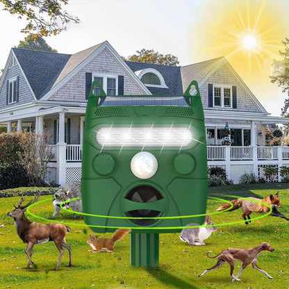 Ortekor Ultrasonic Deer Repeller | Motion-Activated Device with LED Strobe | Humane Protection for Your Garden