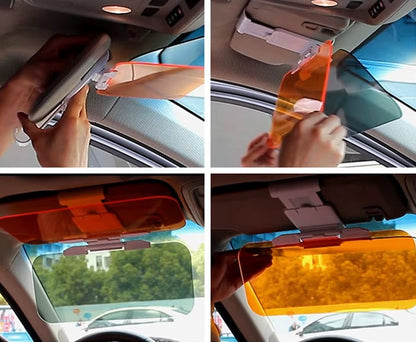 Clip-On Glare Shield for Car Windshield Sun Visor – Day & Night Vision Extender for Driving Safety