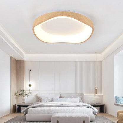 Round LED Ceiling Light 16.5 in Dimmable Remote Control Fixture Iron & Acrylic 3-Color Adjustable for Bedroom Living Room Study