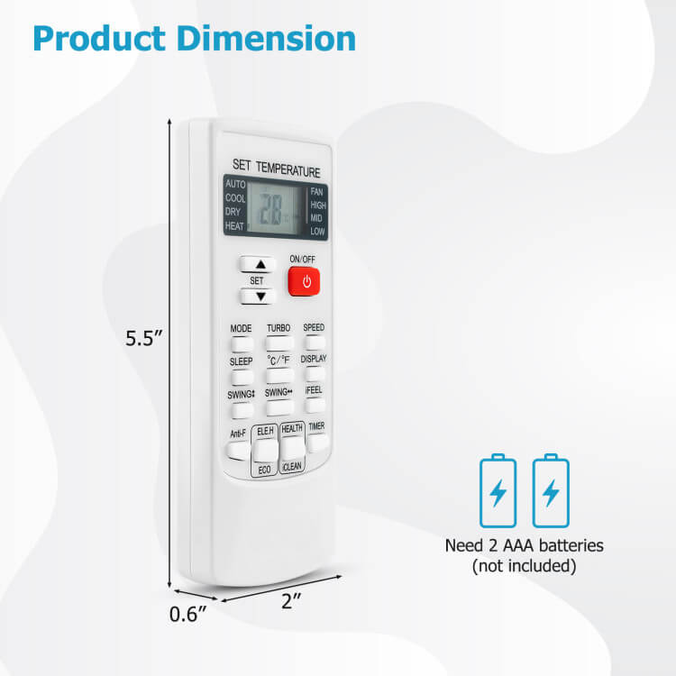 Universal Air Conditioner Remote | 4 Climate Modes & Digital Display | Versatile Control for Efficient Temperature Management